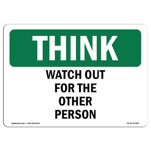OSHA THINK, There Is No Substitute For Safety, 5in X 3.5in, 10PK, 3.5" W, 5" L, Landscape, PK10